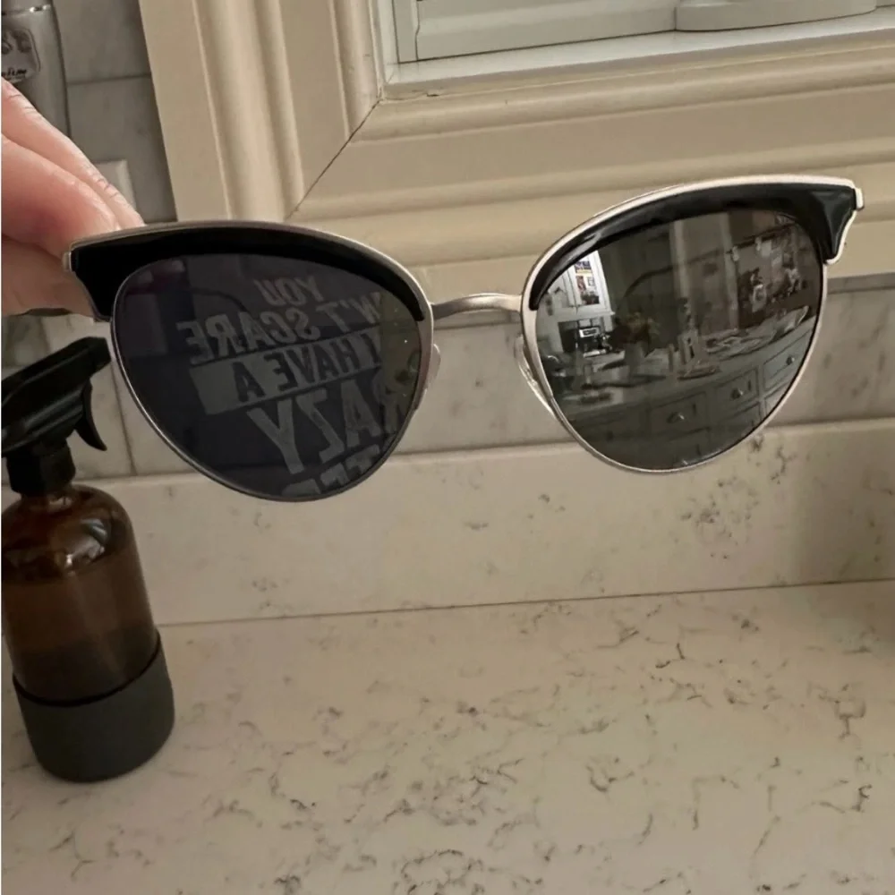 Prada Black and Silver Cat-Eye Sunglasses - Picture 10 of 13